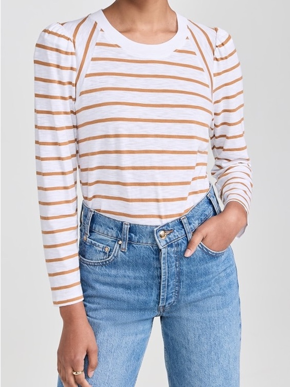 Veronica Beard 100% Pima Cotton Mason Striped Baseball Tee T Shirt Size XS